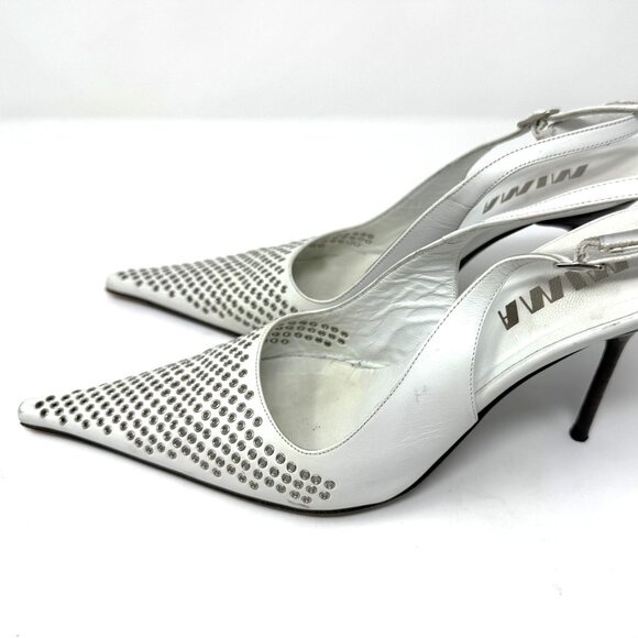 MIMA WHITE LEATHER VINTAGE SHOE MADE IN ITALY - Picture 3 of 7